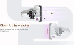 Dual-Cup Smart Anti-Mijt Stofzuiger Voor Bed, 13KPa Zuigkracht, 55 Celsius Hete Lucht, UV Licht, 99,9% Verwijdert Mijten, 0,5L Stofbeker — thumbnail 3