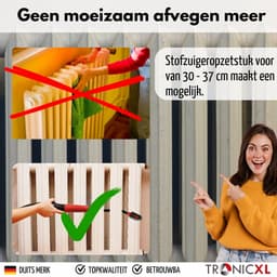 TronicXL XXL Premium Radiator Reinigingsborstel + Stofzuiger Opzetstuk 30-37 mm | Geschikt voor oude radiatoren, flexibele borstel en slang | 73 cm borstel + 46 cm stofzuigermondstuk — thumbnail 2