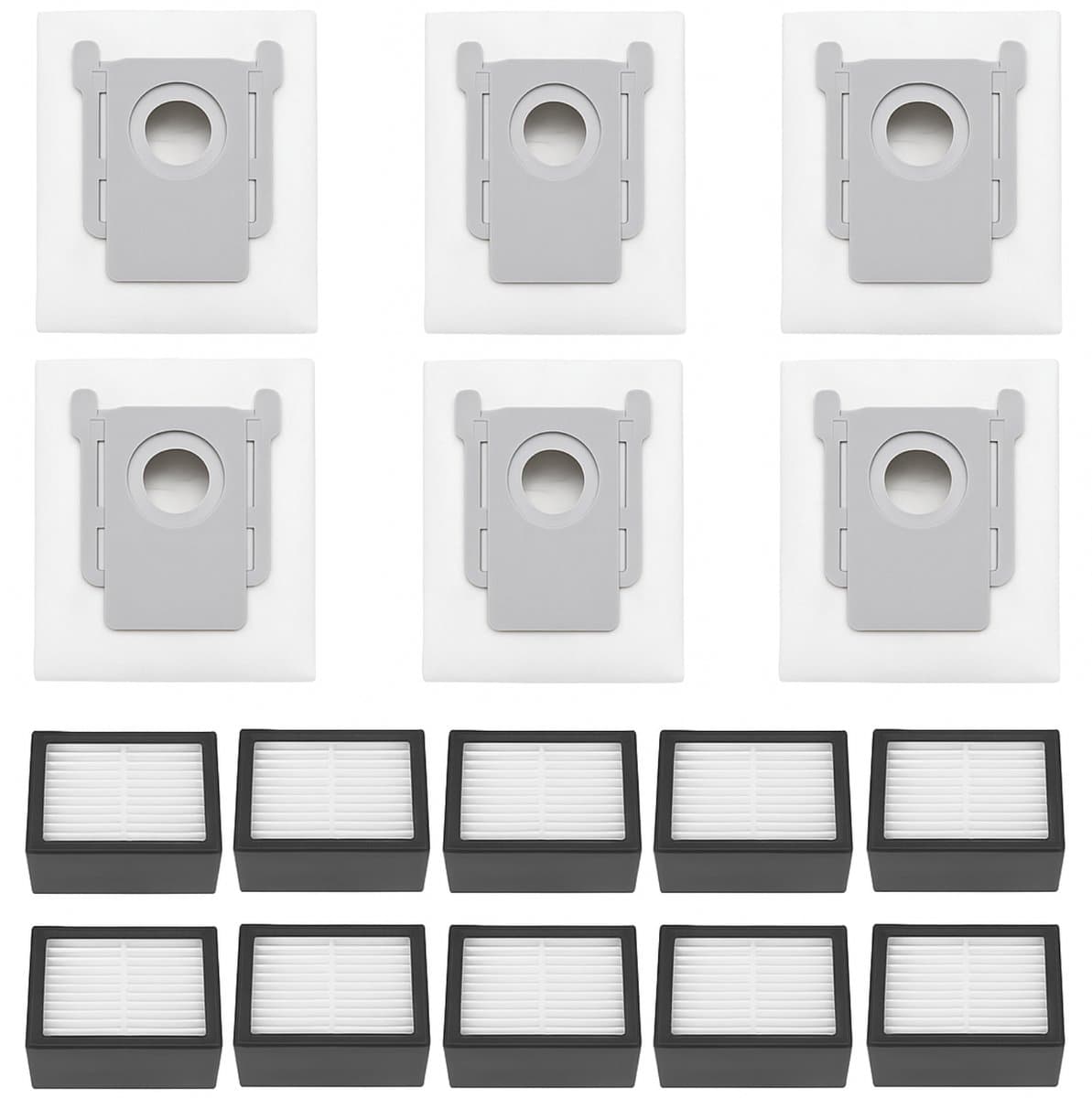 10x filters en 6x Stofzuigerzakken accessoires set geschikt voor iRobot Roomba I7+, I7, I3, I3+, J7, J7+, S9, S9+ — afbeelding 1