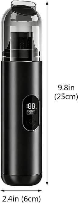 Handstofzuiger - Handstofzuiger draadloos - Mini stofzuiger -Draadloze stofzuiger - Kruimeldief - 3 opzetstukken - Dubbele zuig- en opblaasstand - 2600mAh accu - Geluidsarm ABS-behuizing - Thuis - Auto - Draagbaar - Oplaadbaar - Zwart — thumbnail 2