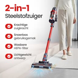 Golermo PowerSweep One – Draadloze Steelstofzuiger – 2-in-1 – 120W – 0.8L Zakloos – HEPA Filter – Accu – Voor Alle Vloeren — thumbnail 2