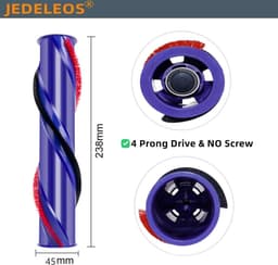 Vervangende rolborstel voor Dyson stofzuigers - Rolborstel voor Dyson V6 en oudere V7 snoerloze stofzuigers, onderdeelnummers: 966821-01, 966084-01 - verpakking van 2 — thumbnail 3