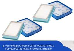 Replacements® filterset – Geschikt voor Philips PowerPro Expert | 2x Uitblaasfilter + 2x Motorfilter — thumbnail 1