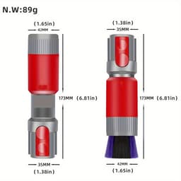 Compatibel met Dyson stofzuigers V7, 8, 10, 11, 12 en 15: plat mondstuk, matrasborstel, ronde borstel en zachte borstel. — thumbnail 2