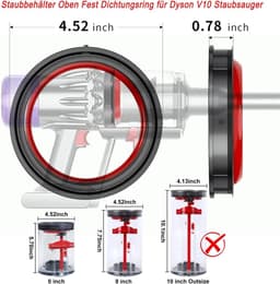 Dyson V10 Afdichtingsring – Voor Stofreservoir SV12, Waterdichte Rubberen Ring, Reserveonderdeel — thumbnail 4