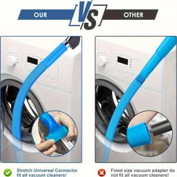 Reinigingsset voor wasdrogeruitlaten: Universele stofzuigerslangadapter voor alle stofzuigers; dieptereinigingstool voor verstopte leidingen en het verwijderen van pluizen. — thumbnail 2