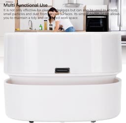 Desktop Stofzuiger - Mini Stofzuiger Tafel - Bureau Schoonmaken - Efficiënte Zuigkracht - 8 cm - Wit — thumbnail 5