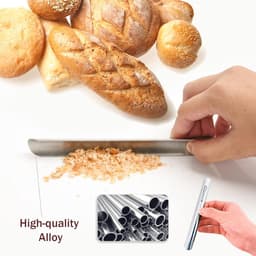 Kruimelverzamelaar Roestvrij Staal - Tafelreiniger Keuken - Snel Tafel Schoonmaken - Met Handige Clip - 15cm Lengte - Goud en Zilver — thumbnail 3