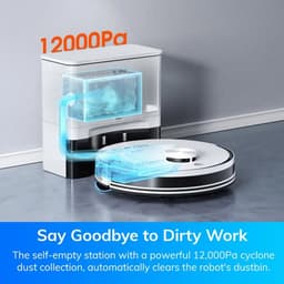 Lanoba -Robotstofzuiger met Dweilfunctie - Met Laadstation - Dweilrobot - Inclusief Applicatie - Zelf Legen - 180 Looptijd — thumbnail 3
