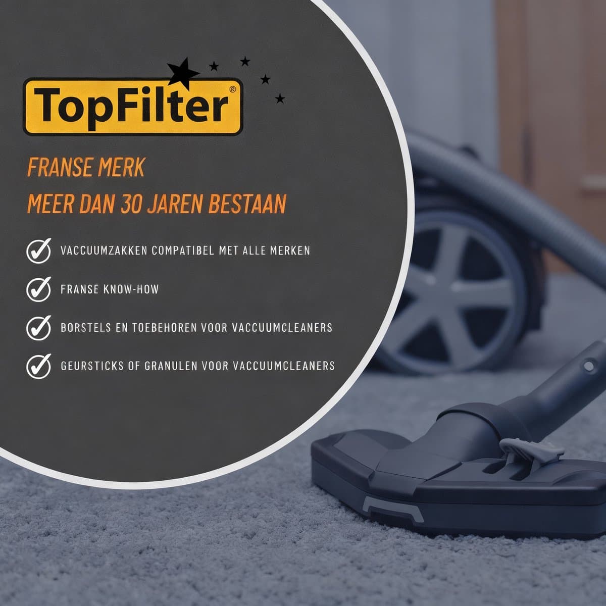 Lang en flexibel stofzuigerslang mondstuk TopFilter — afbeelding 1