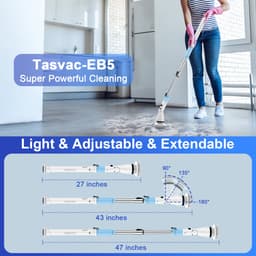 TASVAC elektrische centrifuge, EB5 draadloze steelstofzuiger, elektrische spin-scrubber, maximale Leistung: 18 Volt, blau — thumbnail 4