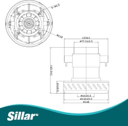 Sillar, Stofzuigermotor 1200W - 2-turbine - vervanging - geschikt voor stofzuiger Karcher NT48/1 NT27/1 WD5.200 - 220V - 50/60Hz — thumbnail 4
