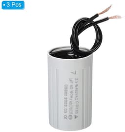 3 stuks CBB60 7uF loopcondensator AC 450 V 2 draden 50/60 Hz cilinder 60 x 35 mm voor waterpompen wasmachines motor starten — thumbnail 2