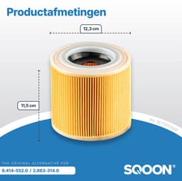 SQOON® Stofzuigerzakken + Filter Servicekit Geschikt voor Kärcher WD2 Plus & WD3 – 10x KFI357 Stofzuigerzakken + 1x Filter KFI 3310 — thumbnail 4