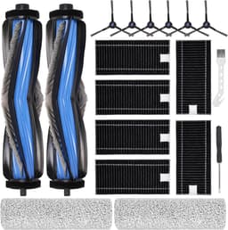 Vervangende accessoires Geschikt voor Ecovacs Deebot X8 Omni/X8 Pro Omni robotstofzuiger, reserveonderdelen met 2 hoofdborstels, 2 dweilrollen, 6 filters, 6 zijborstels, reinigingsborstel en schroevendraaier — thumbnail 1