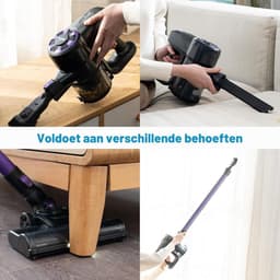 White-Label® Stofzuiger Zonder Zak - Steelstofzuiger Draadloos - Steelstofzuigers - Stofzuigers - Vacuum Cleaner - Paars en Wit — thumbnail 2