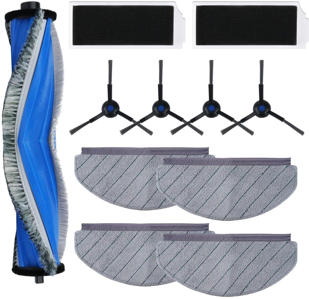 Dailygoods- Accessoireset voor ECOVACS DEEBOT N20 PRO Plus - 1 Hoofdborstel - 4 Doeken - 2 HEPA-filters - 4 Zijborstels - Hoogwaardige materialen - Robotstofzuigeraccessoires — afbeelding 1