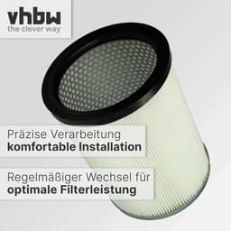 vhbw geplooid vervangingsfilter voor Kärcher 9.770-988.0, 6.907-038.0 stofzuigers - cartridgefilter wit — thumbnail 1