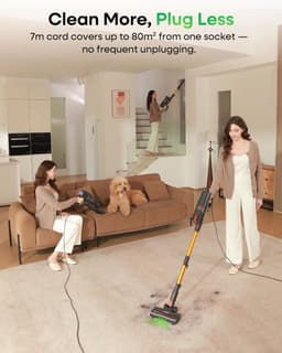 Steelstofzuiger met Snoer - Krachtige Stofzuiger - Huis Reinigen - Continue Zuigkracht - 1.5L Capaciteit - Groen — thumbnail 3