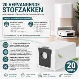 14 Stuks Stofzuigerzakken Voor Robotstofzuiger - Geschikt Voor Dreame L10 L10s L20 X20 X30 X40 X50 L40 L50 Ultra En Mova P10 E30 P50 V50 Ultra - 3,2 Liter Capaciteit - 4-Laagse Filterstructuur - Vervangende Stofzakken Voor Leegstation — thumbnail 5