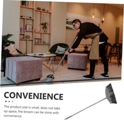 Huishoudbezem Roestvrijstaal - Vloerveger Handbezem - Efficiënt Thuis Reinigen - Compact Ontwerp Onder Meubels - 873 cm - Donkergrijs — thumbnail 4