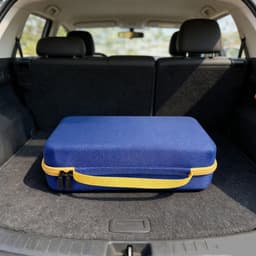 Opbergtas Auto Stofzuiger - Reis etui - Veilig Vervoeren - Waterdicht en Schokbestendig - 34x18x10 cm - Blauw Geel — thumbnail 1