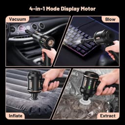 Draagbare Kruimeldief - Handstofzuiger Accu - Auto Interieur Reinigen - Eénknops Zelfreiniging - 28000 Pa Zuigkracht - Zwart — thumbnail 3