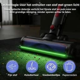Stofzuigerborstel - Zuigmond Geschikt voor Dyson Steelstofzuiger V7/V8/V10/V11/V15/G5 - Vloerzuigmond - Stofzuigermondstuk - Stofzuigeraccessoires - Met LED Lampen - Blauw — thumbnail 3