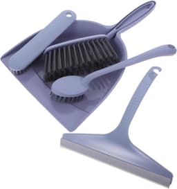 Mini Bezem Stoffer Set - Kleine Schoonmaakset - Bureau Schoonmaken - Compact Ontwerp - 34.5 x 22.5 cm - Lavendel — thumbnail 1