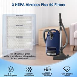 Dailygoods- Stofzuigerfilter HEPA Airclean Plus - 3 Stuks - Compatibel met Miele Compact C1/C2 - Complete C2/C3 - Guard S1/L1/M1 - Voor S4000/S5000/S6000/S8000 Serien - Stofzuigeraccessoire — thumbnail 4