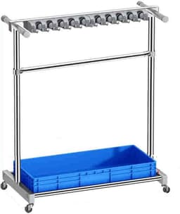 Bezem Dweilrek - Opberger Wielen - Ruimte Organiseren - Roestvrij Staal - 122x97x50cm - Blauw — thumbnail 1