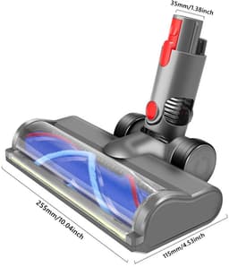 Vervangende Zuigmond Met Groene LED-Verlichting Voor Dyson V7 V8 V10 V11 V15 - 255 mm 90°/180° Draaibaar Geschikt Voor Alle Vloeren - Grijs — thumbnail 4