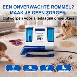Tapijtreiniger / Vlekkenreiniger / Bekledingsreiniger – Elektrische Carpet Cleaner met 5m Snoer–2-in-1 Spray & Zuig – Incl. Brede Zuigmond, Smalle Zuigmond & 1,3m Flexibele Slang – Voor Tapijt, Bekleding, Auto, Trap & Bank–Krachtige Vlekverwijderaar — thumbnail 4