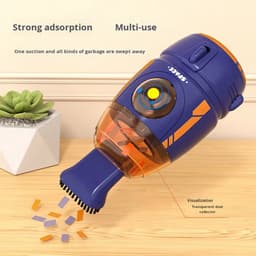 KZQ Mini bureaustofzuiger 600 Pa zuigkracht - Compact en draagbaar voor gumresten papiersnippers en toetsenbordstof - Capaciteit 55 ml - Grijs-wit — thumbnail 2