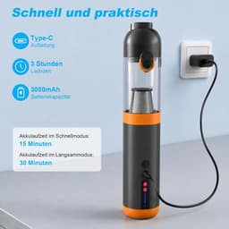 SnelShoppen - Autostaubsauger Akku 4-in-1 Handstaubsauger Kabellos 20000Pa Mini Staubsauger met 2 Saugmodi, Oplaadbaar en Draagbaar voor Auto, PC, Sof — thumbnail 5