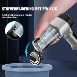 Draagbare Stofzuiger - Handstofzuiger Accu - Auto en Thuis - 4-in-1 Multifunctioneel - 25000 Pa - Zilverzwart — thumbnail 4