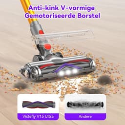 Draadloze Steelstofzuiger - Krachtige Reiniger - Huishouden Schoonmaken - Automatische Zuigkracht - 70 Min Werktijd - Goud — thumbnail 5
