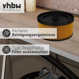 vhbw 3-laags filter, compatibel met Kärcher WD 5, WD 5.200M, WD 4.290, WD 4.500, WD 4.200, WD 4.250, WD 4 stofzuigers - patroonfilters geel zwart — thumbnail 4