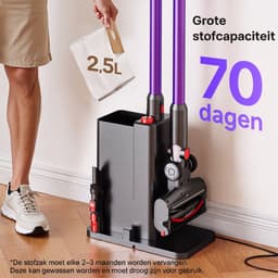 Lubluelu X1000 Draagbare staafstofzuiger Steelstofzuiger met stofopvangstation van 2,5L – 60Kpa Automatisch ledigingsstation - 50 Min Gebruikstijd - Anti-klit Borstel - met Stofzak HEPA - filter - LED-koplampen — thumbnail 2