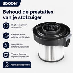 SQOON® Cilinderfilter geschikt voor Miele Triflex HX1 (uitgezonderd facelift) - Gelijk aan HX-FDF 20 / 12518910 / 41996717INT - Vervangingsfilter voor stofzuigerfiltering — thumbnail 3