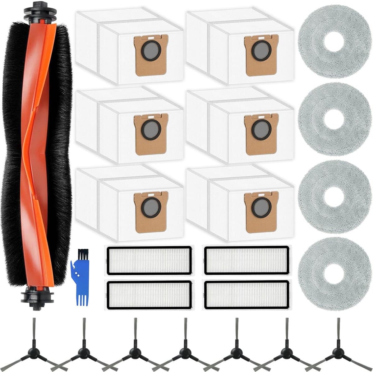 Dailygoods- Stofzuigeraccessoires 23 stuks - Hoofdborstel - Filters - Stofzakken - Zijborstels - Reinigingsdoeken - Compatibel met Xiaomi X20 Max/X20 Pro - Stofzuigeronderdelen — afbeelding 1