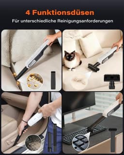 Handstofzuiger - Zwart - Draagbaar - 19000Pa Krachtige Zuigkracht - Voor Auto en Huisdierhaar — thumbnail 3