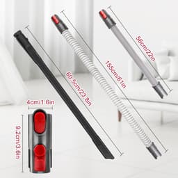 Dailygoods - Flexibel spleetmondstuk - Adapter en slang voor Dyson - Grijs - Stofzuiger accessoires - Hoogwaardige kwaliteit - Geschikt voor V7 V8 V10... — thumbnail 5