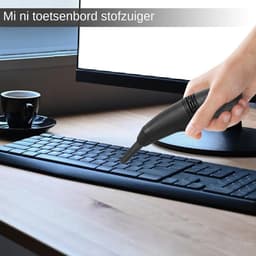 Mini Stofzuiger - Handstofzuiger - Toetsenbord Reinigen - USB Oplaadbaar - 19.7 cm Lengte - Zwart — thumbnail 3