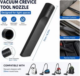 Vacuum Crevice Nozzle - Flexibele Zuigmond - Universeel Plastic 35mm - Voor Effectieve Stofverwijdering - ShopVlot — thumbnail 3