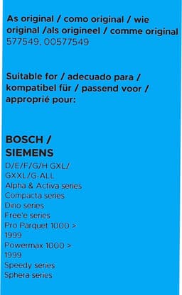 Fixem® Stofzuigerzakken geschikt voor Bosch/Siemens 577549, 00577549 - D/E/F/G/H, G-ALL, GXXL - Alpha en Activa series - Pro Parguet - Powermax - Freee - 10 Stuks + 1 Micro filter — thumbnail 3