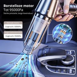 Auto stofzuiger - Mini stofzuiger - Extra Filter - Compressor - Kleine stofzuiger - 95000Pa - Kruimelzuiger snoerloos - Handstofzuiger - Krachtige Reiniger - Auto accessoires - Draadloos - Sterke Zuigkracht - Kruimeldief — thumbnail 4