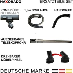 MAXORADO Stofzuiger Set 5-delig - Vloerzuigmond + telescopische buis + handgreep + 1,8m slang + meubelborstel - geschikt voor Miele, Complete C3, S8 Serie — thumbnail 4