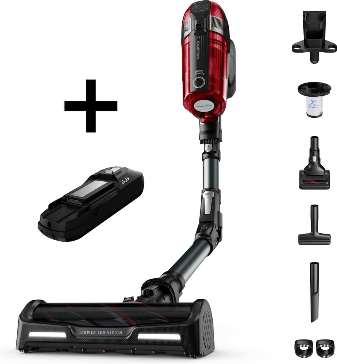 Rowenta X-Force Flex 12.60 RH98A3WO - Steelstofzuiger - Draadloos - Ideaal voor huisdiereigenaren - Inclusief Extra Batterij - 150 Airwatt - 90 min. gebruikstijd - LED verlichting zuigmond — afbeelding 1