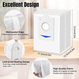 12 Stuks Stofzakken Voor ECOVACS DEEBOT X2/X2 Omni/X2 Pro/DEX86 Stofzuiger Robot Vervangende Onderdelen, Auto-Leeg Station — thumbnail 5